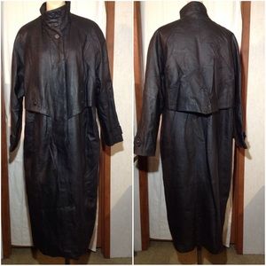 Women's Size L Vintage G-III Long Leather Coat